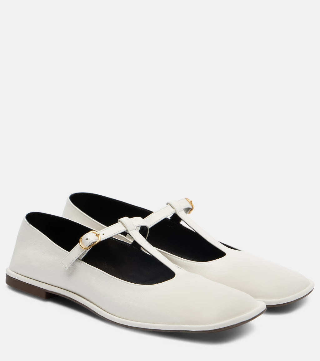 The Row Mary T-Bar Leather Flats