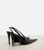 Guermantes Slingback Pumps in Black Patent Leather
