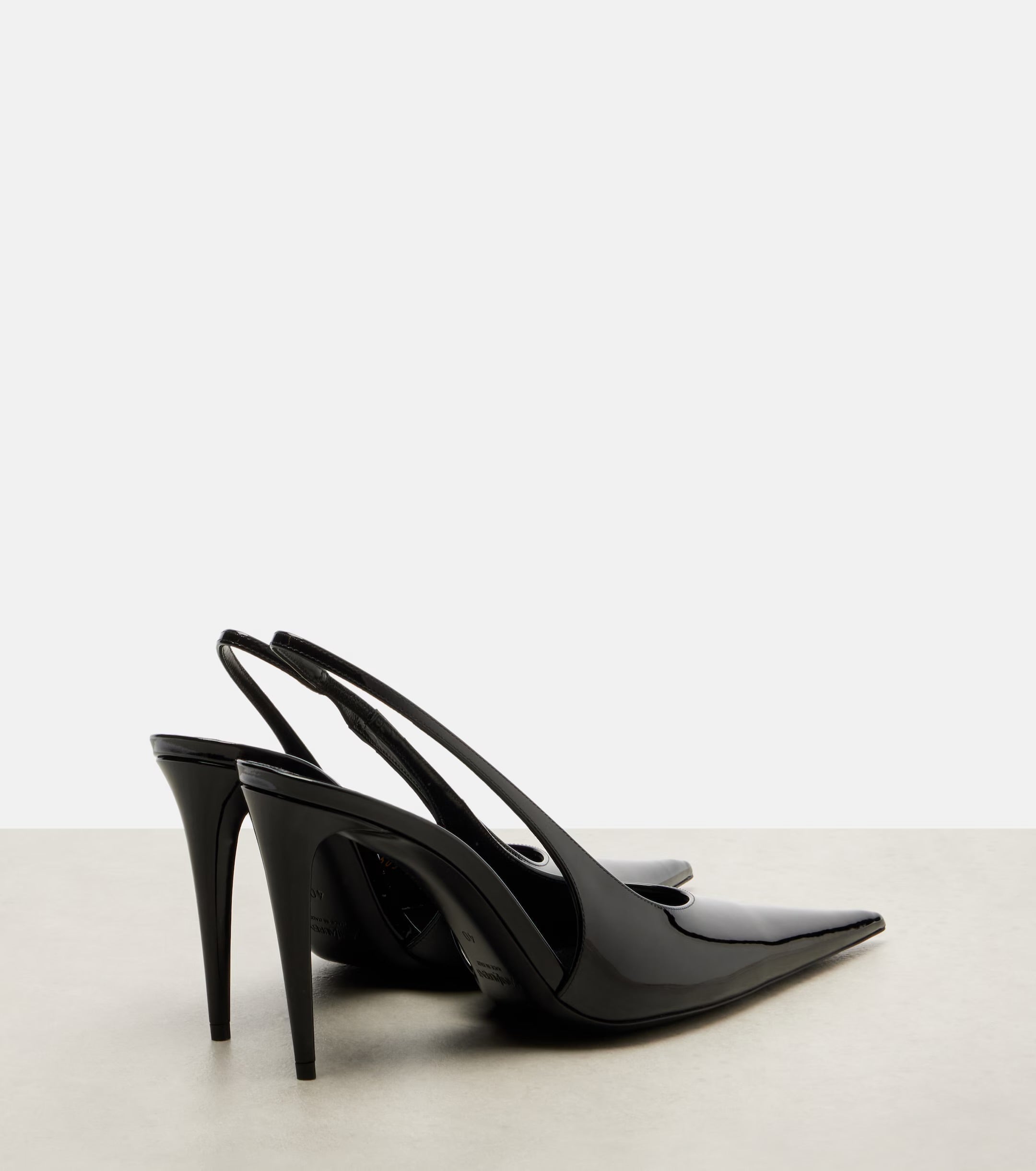 Guermantes Slingback Pumps in Black Patent Leather