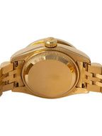Rolex Datejust 27 in Yellow Gold with Diamond Bezel and Salmon Dial