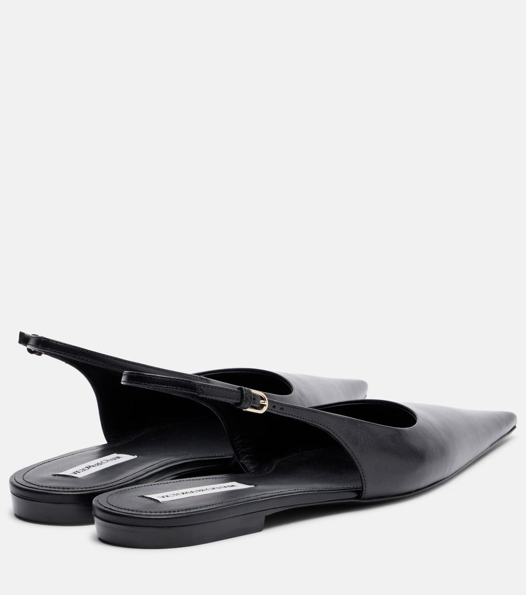 Victoria Beckham Leather Slingback Flats