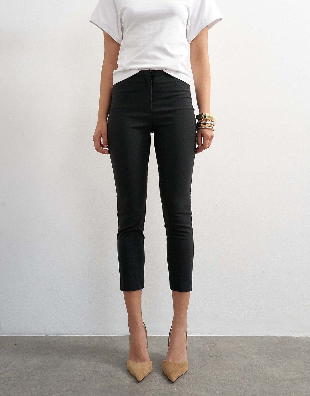 Topshop Tailored Capri Trousers in Black