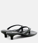 Toteme Croc-Effect Leather Thong Sandals – Green