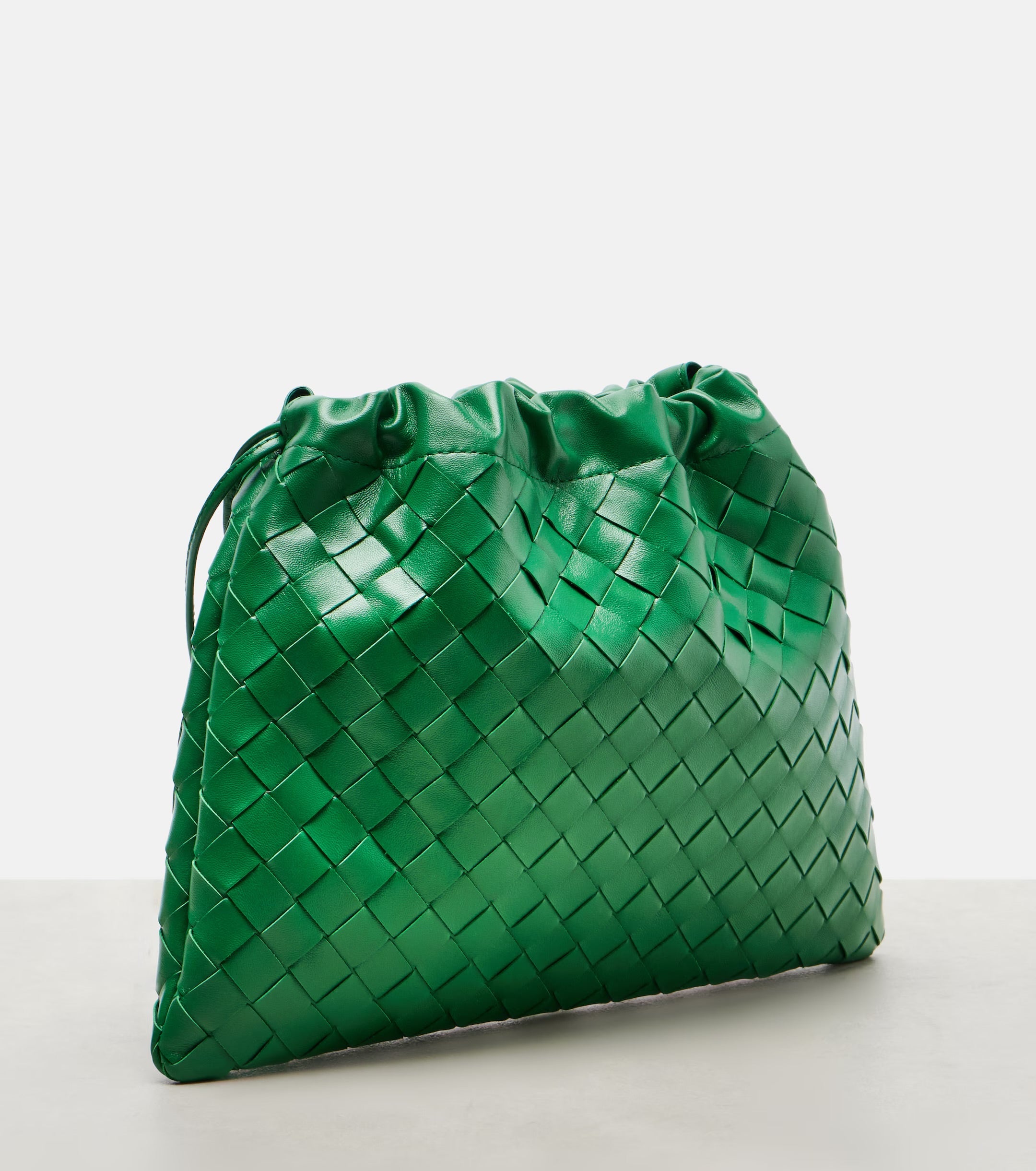 Bottega Veneta Intrecciato Medium Leather Pouch – Green
