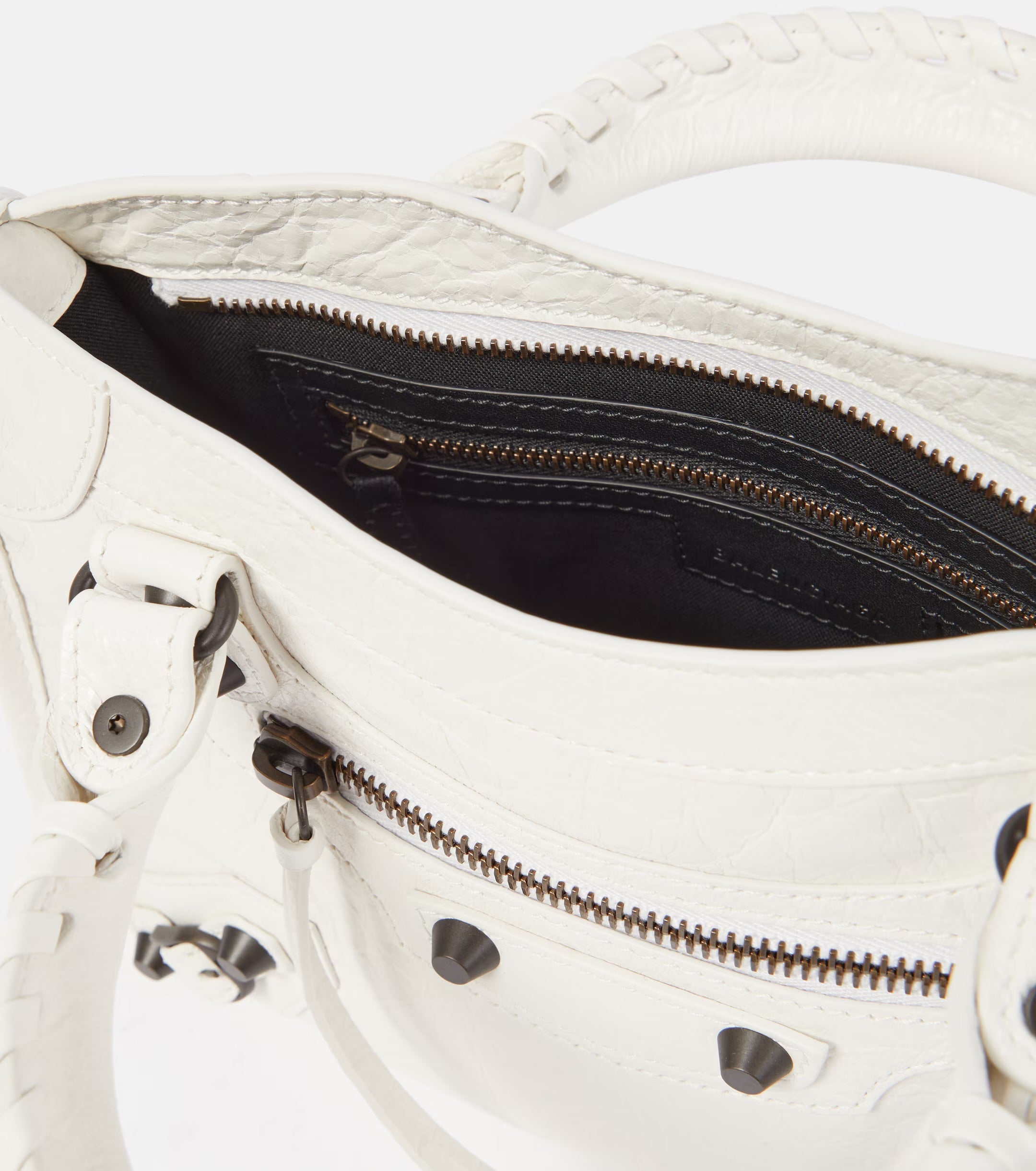 Balenciaga Le City Mini Leather Shoulder Bag White