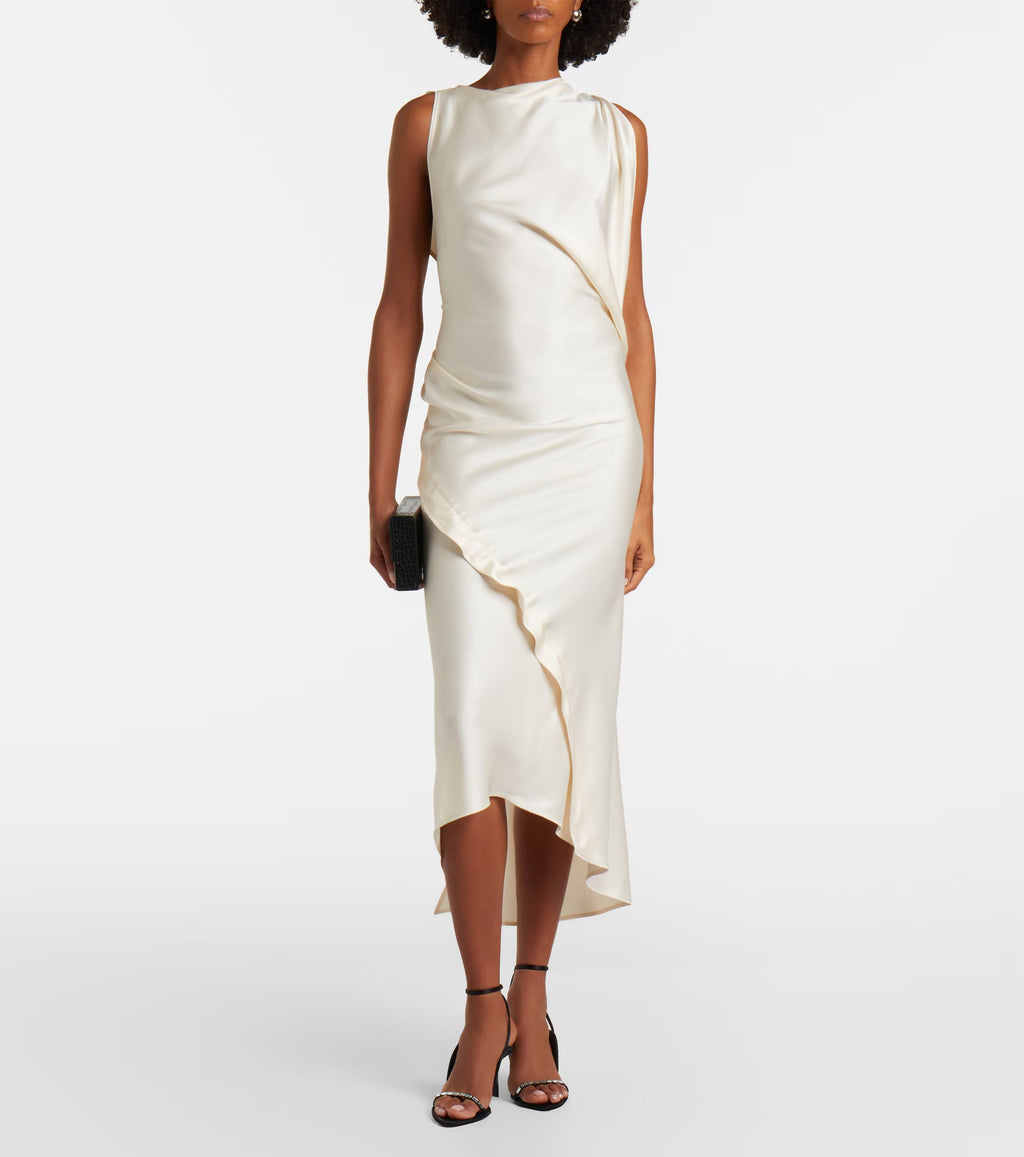 Victoria Beckham Kyra Draped Midi Dress