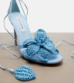 Aquazzura Calypso Leather-Trimmed Raffia Sandals