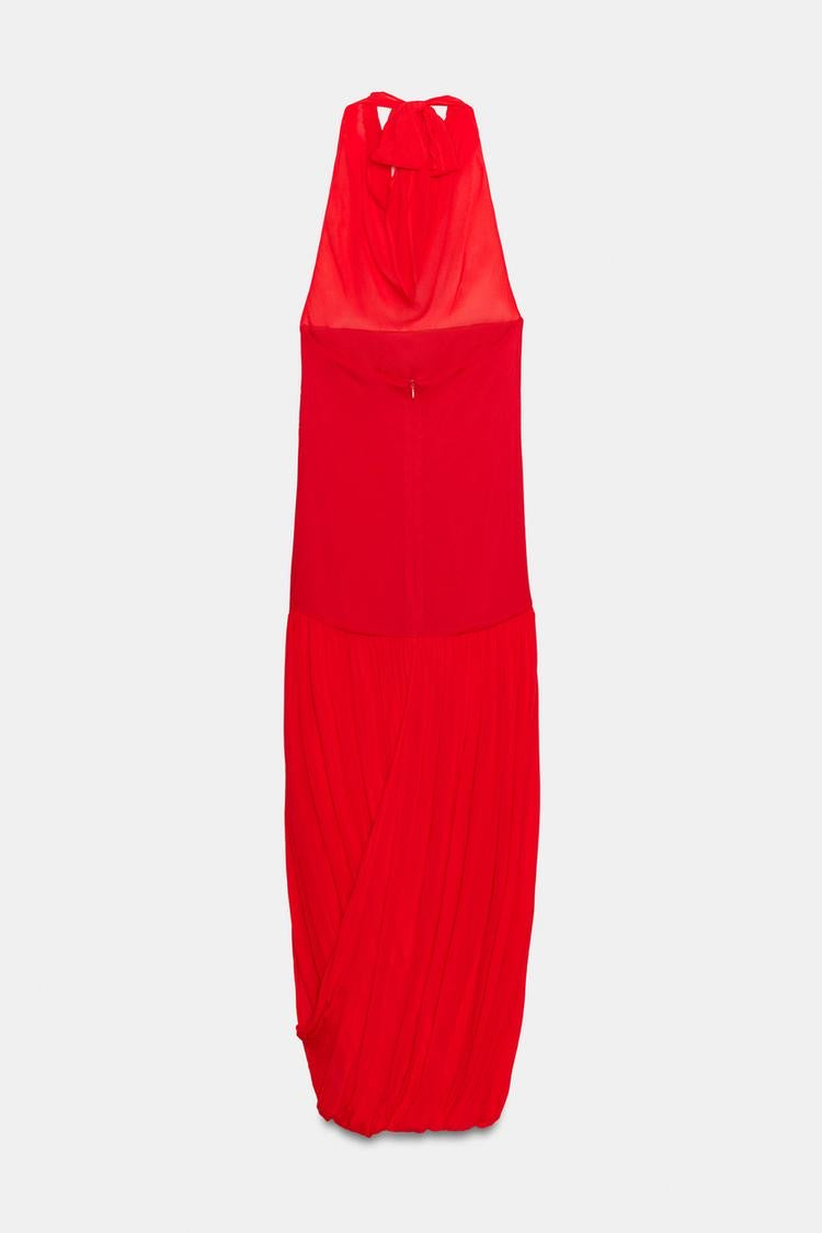 Combined Voluminous Halter Dress
