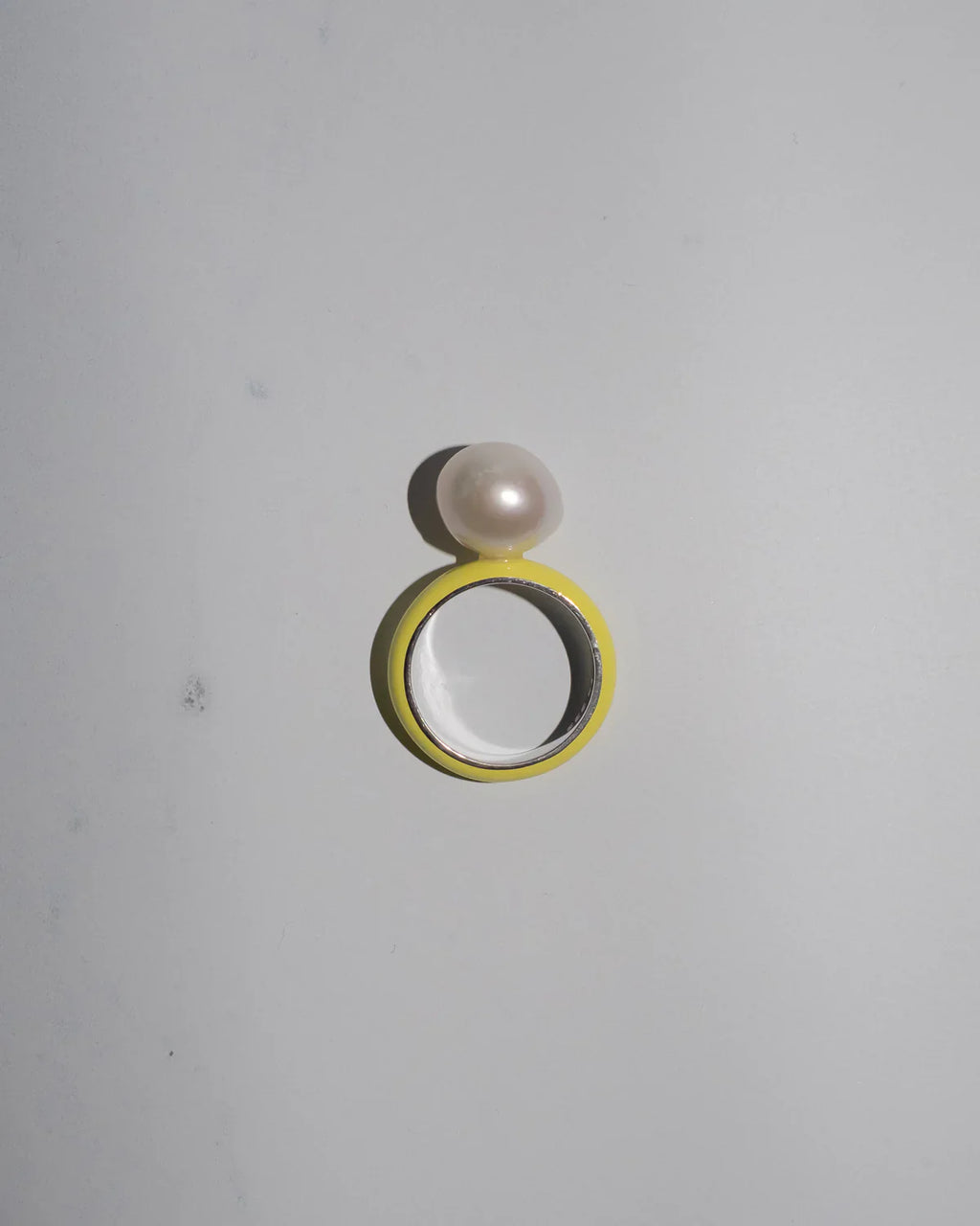 Neon Enamel Baroque Pearl Ring in 9.25 Sterling Silver