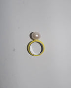 Neon Enamel Baroque Pearl Ring in 9.25 Sterling Silver