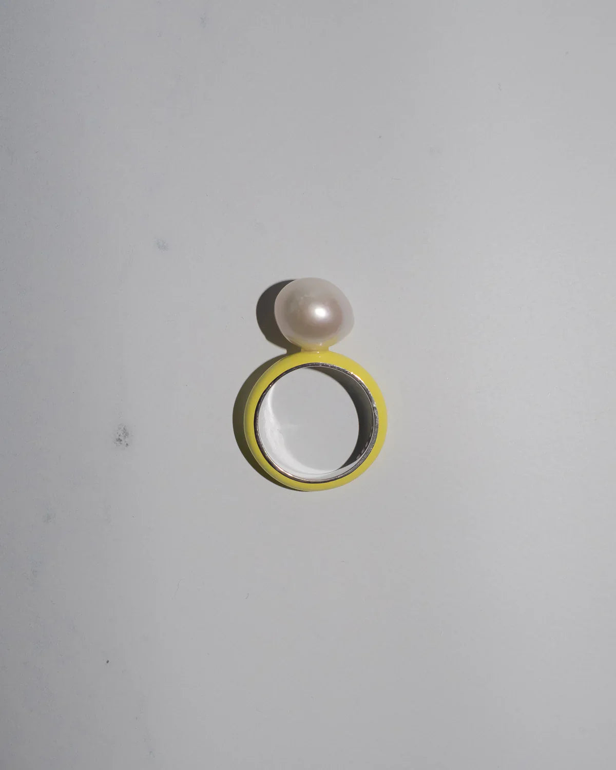 Neon Enamel Baroque Pearl Ring in 9.25 Sterling Silver