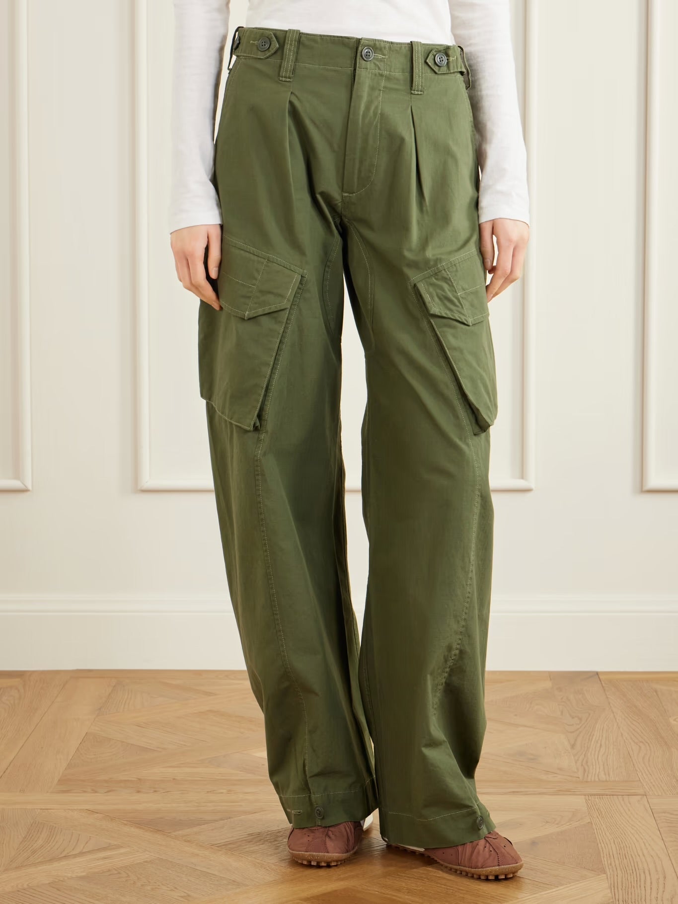 R13 Cotton Barrel-Leg Cargo Pants