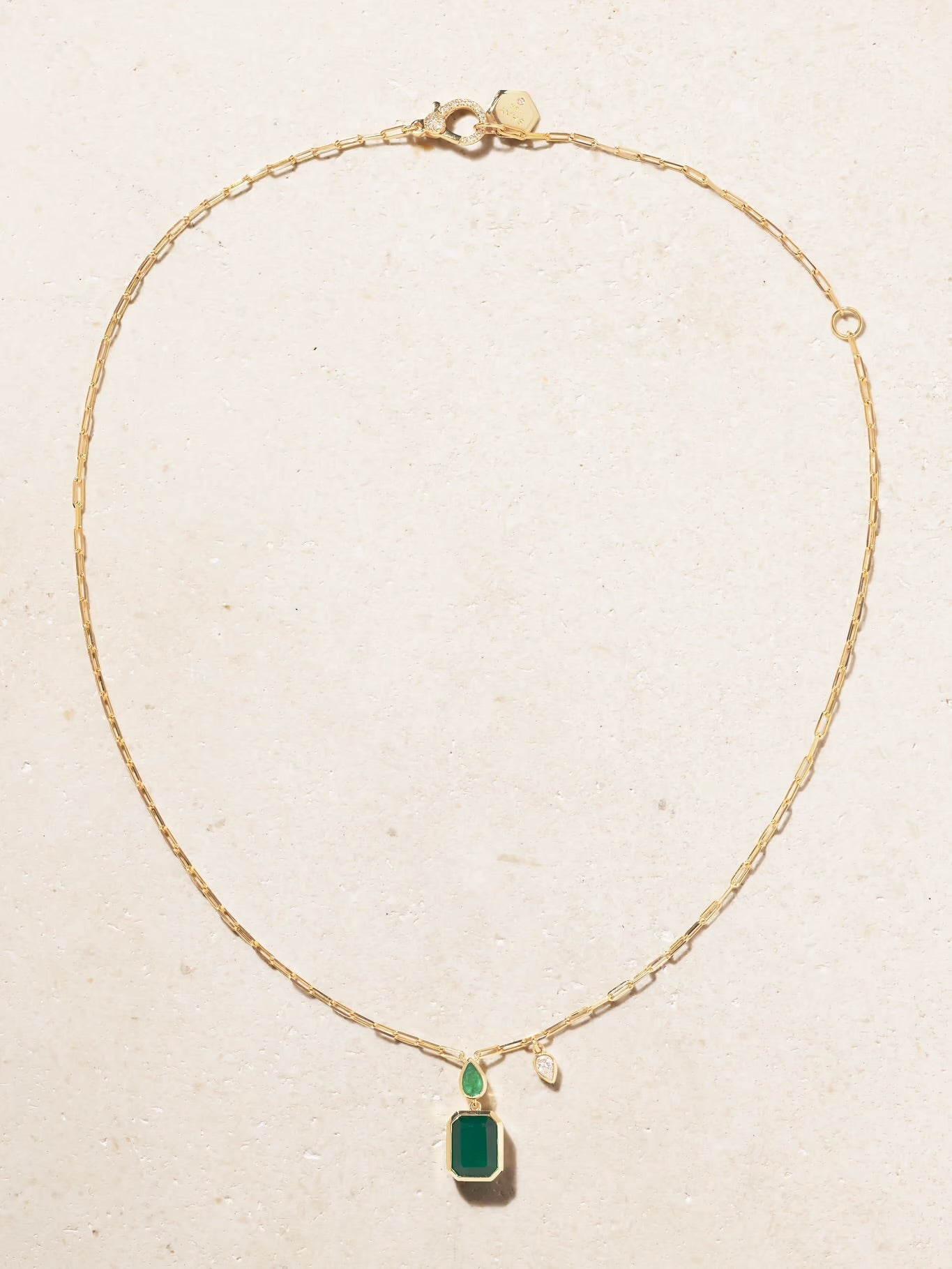 Emerald and Diamond Pendant Necklace, 18K Gold