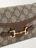 Gucci Horsebit 1955 Leather-Trimmed Printed Coated-Canvas Shoulder Bag