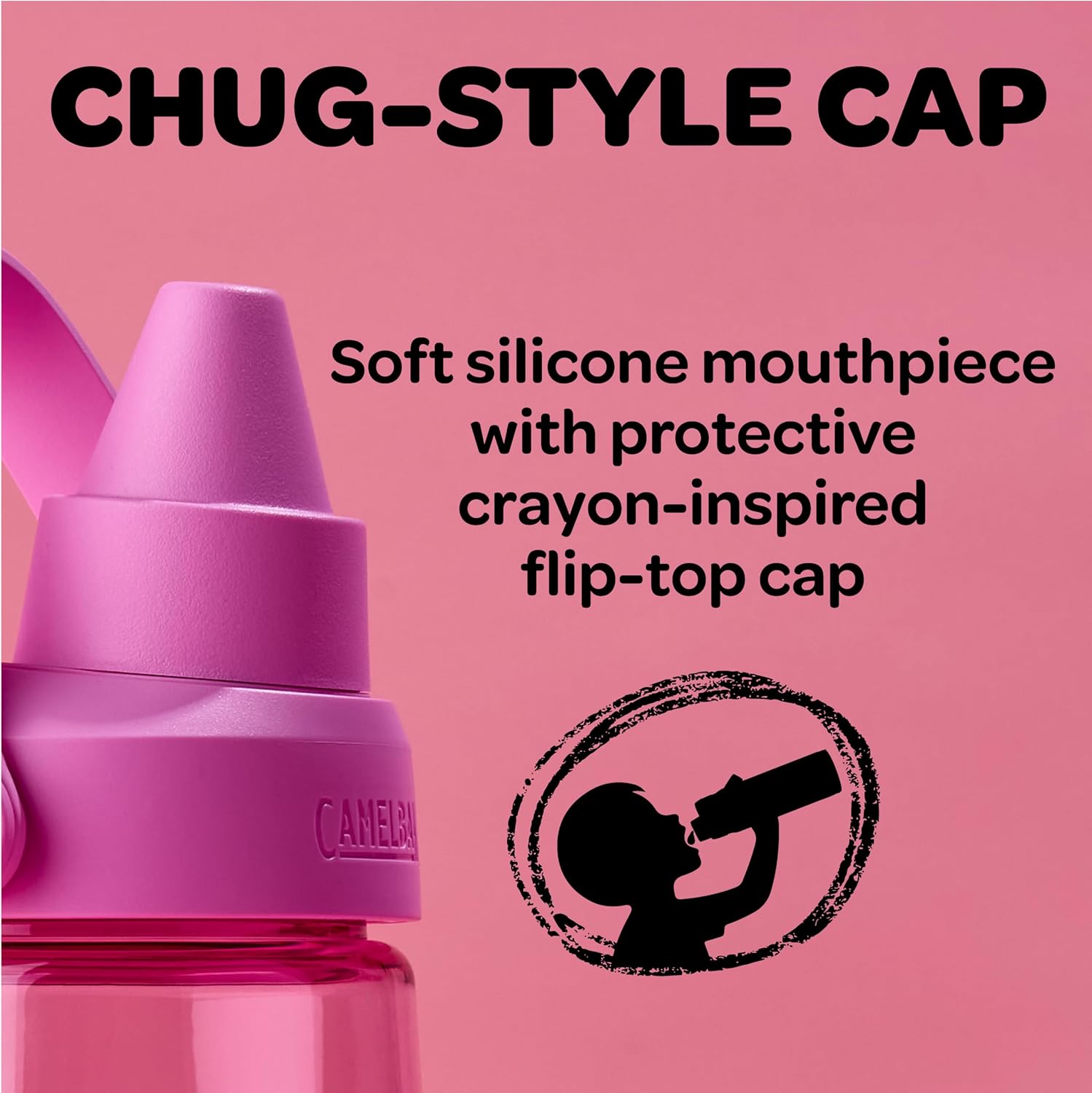 CamelBak Crayola Chug Tritan Renew Water Bottle Pink Flamingo 25 oz