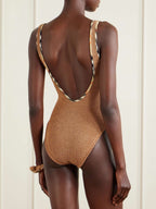 Burberry + Hunza G Faye Checked Original Crinkle™ Swimsuit
