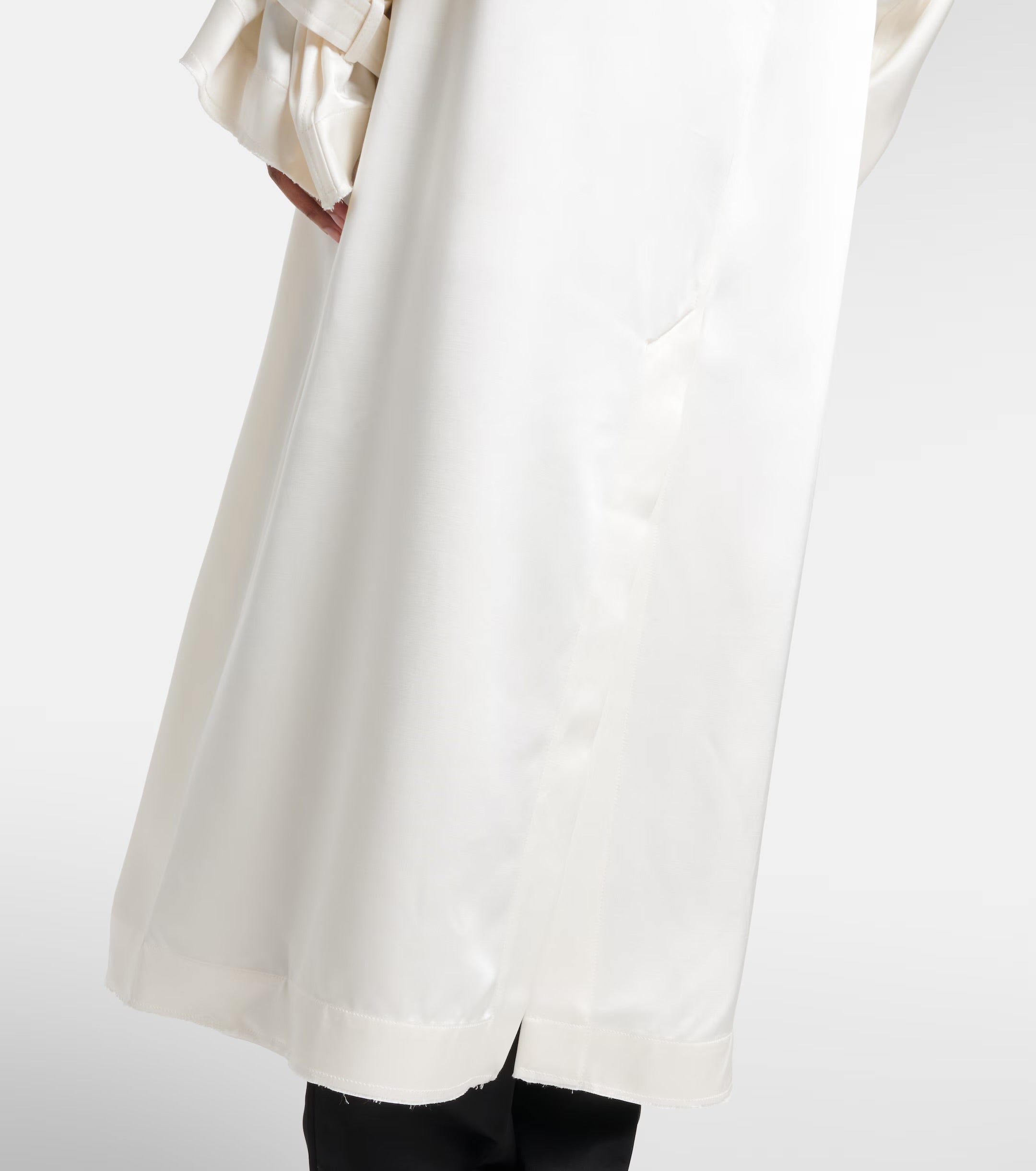 Belted Double-Breasted Satin Trench Coat