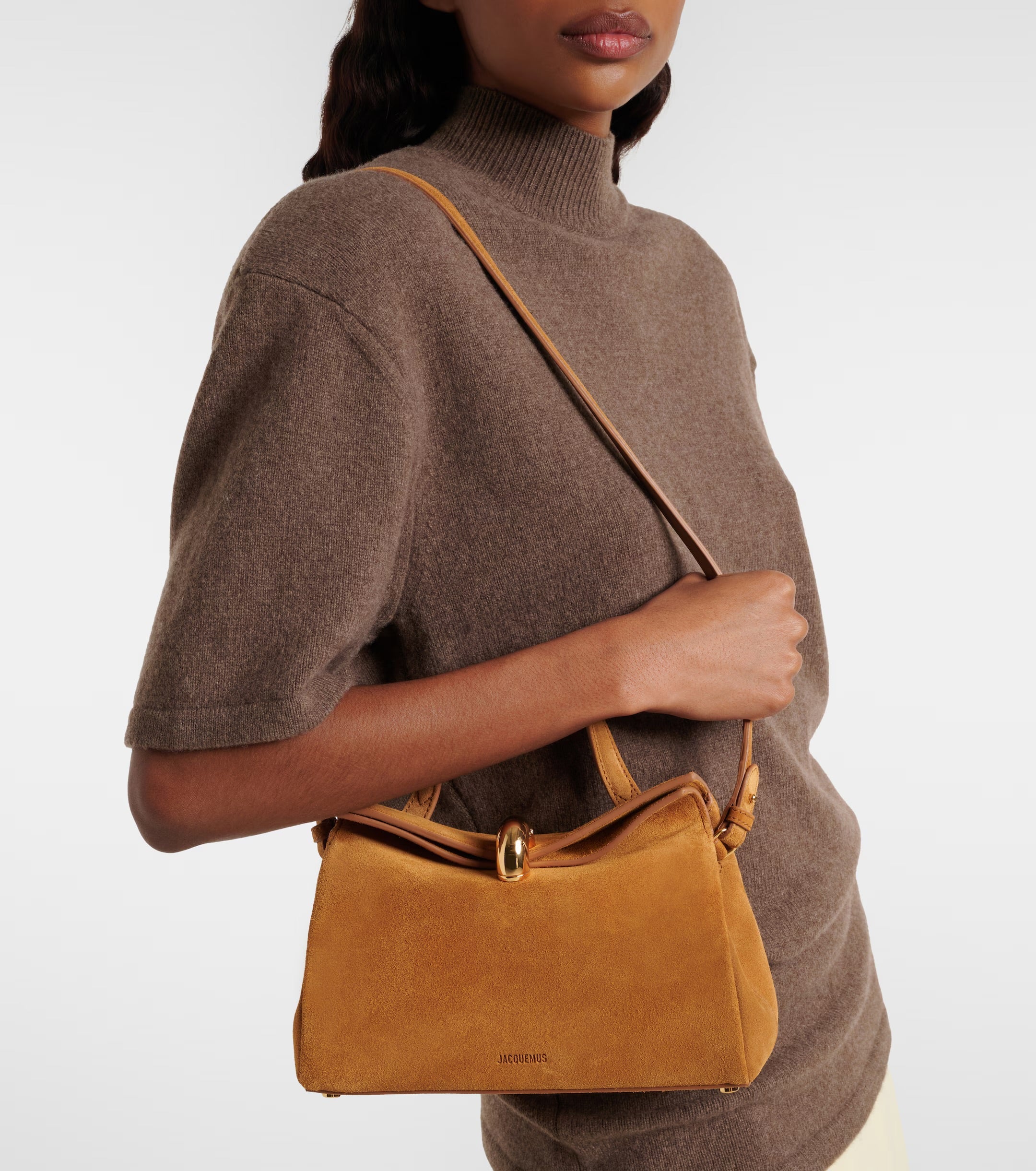 Valerie Small Suede Top-Handle Bag