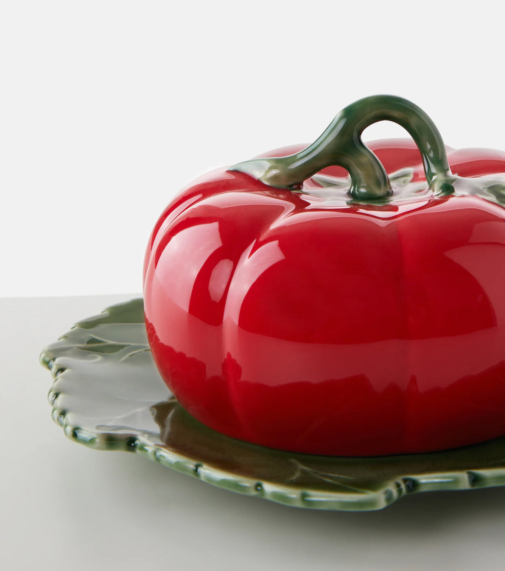 Bordallo Pinheiro Tomate Ceramic Butter Dish