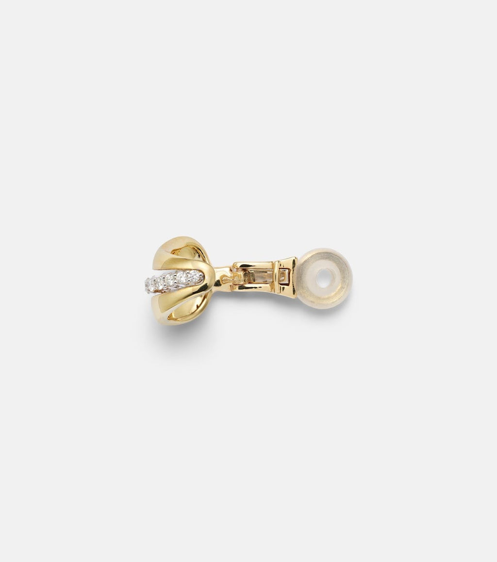 Yeprem Whisper 18kt Gold Ear Cuff with Diamonds