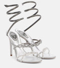 René Caovilla Cleo Embellished Satin Sandals – Silver