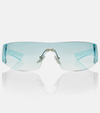 Leonie Interlocking G Mask Sunglasses — Blue