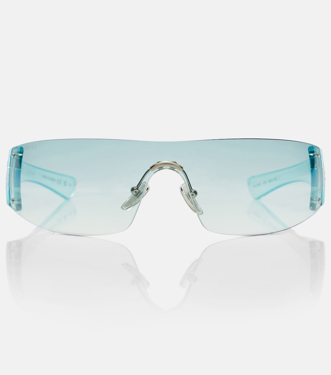 Leonie Interlocking G Mask Sunglasses — Blue