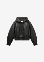 Jackson Faux Leather Bonded Bomber - Black