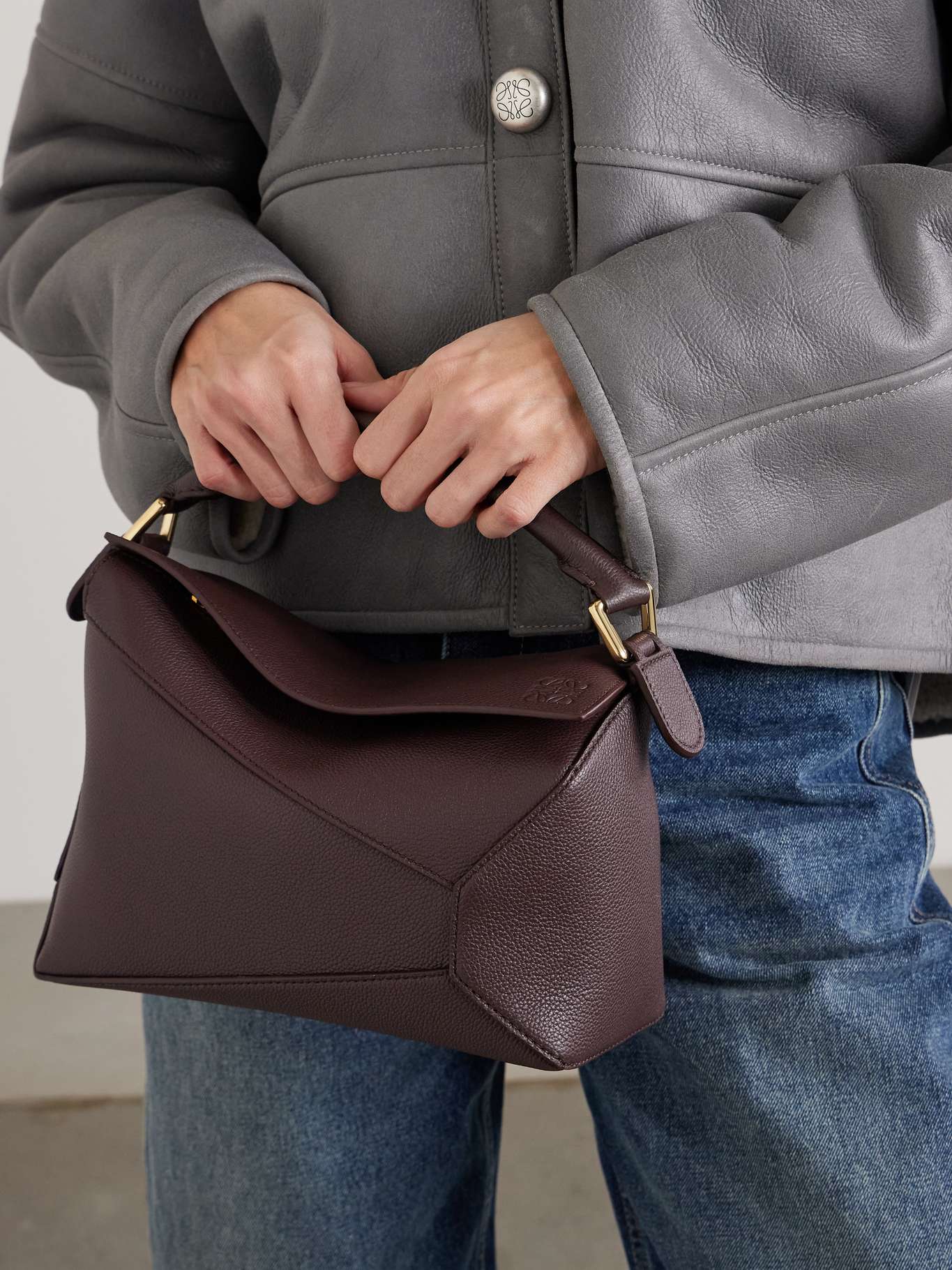 LOEWE Puzzle Edge Small Textured Leather Shoulder Bag