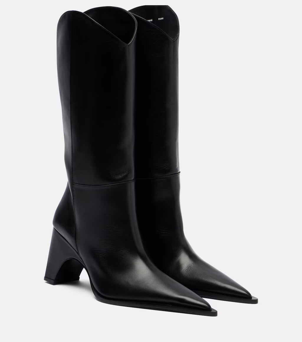 Coperni Bridge Leather Cowboy Boots - Black