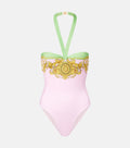 Versace La Vacanza Printed Halterneck Swimsuit