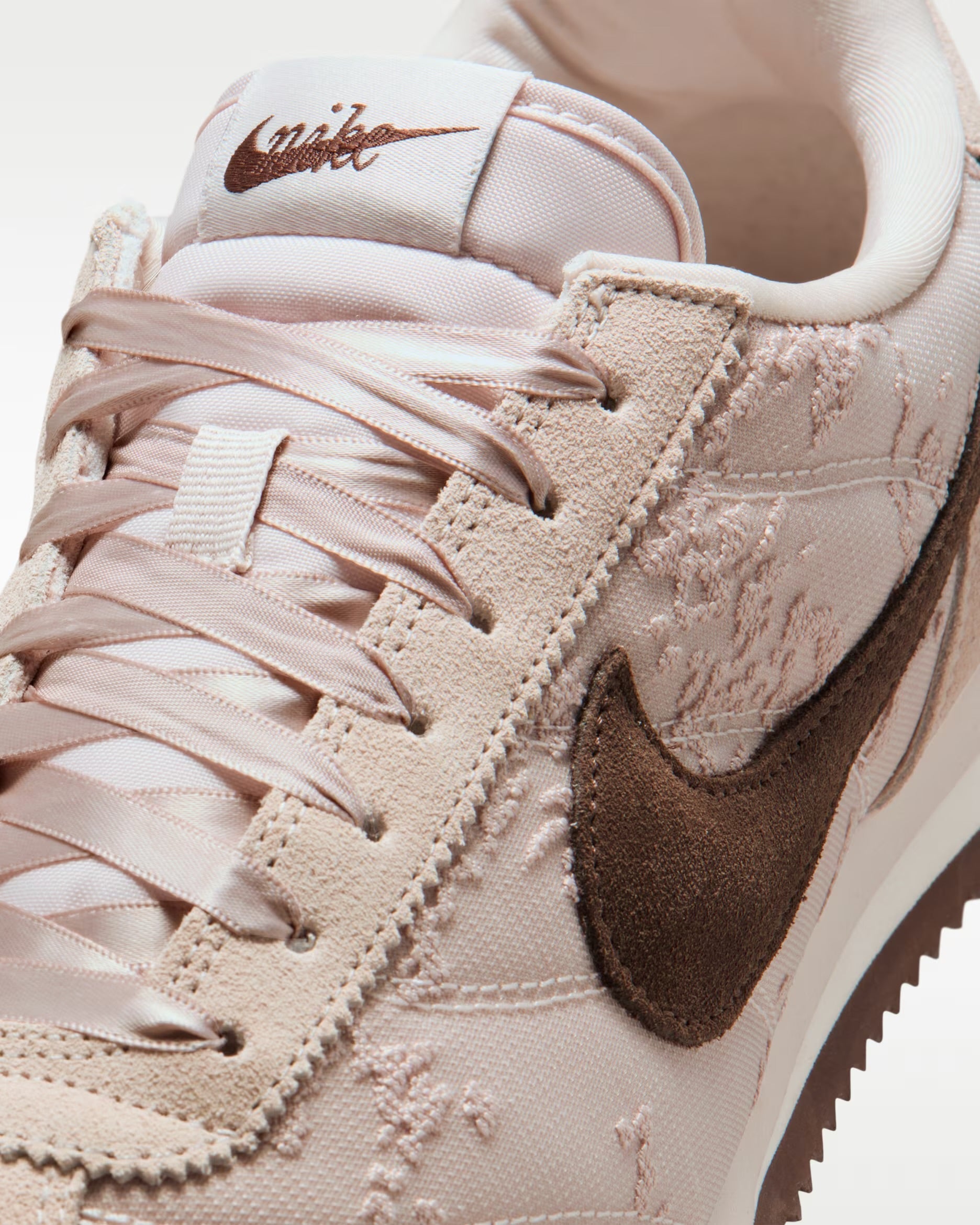 Nike Cortez Textile Sneakers in Silt Red / Light Chocolate