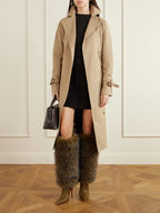 Christian Louboutin Yangare 100 Plush and Leather Knee Boots