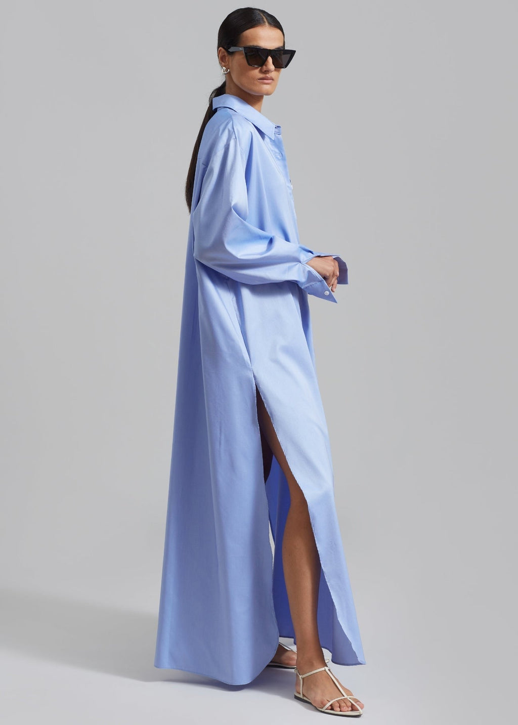 The Frankie Shop Avery Shirt Dress - Blue