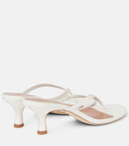 Staud Freja Leather Thong Sandals – White