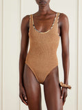 Burberry + Hunza G Faye Checked Original Crinkle™ Swimsuit