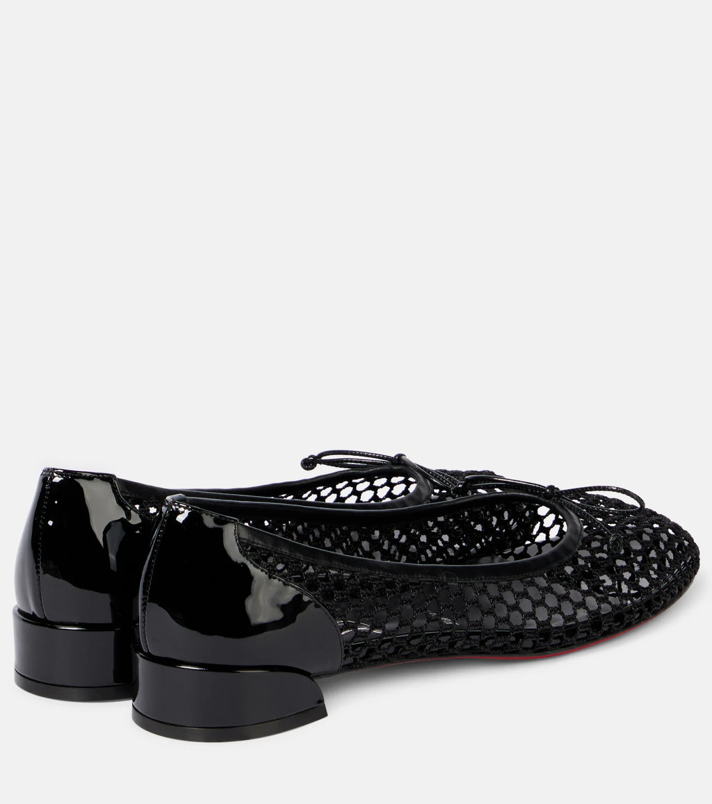 Christian Louboutin Sweetie Jane Cotton and Leather Ballet Flats