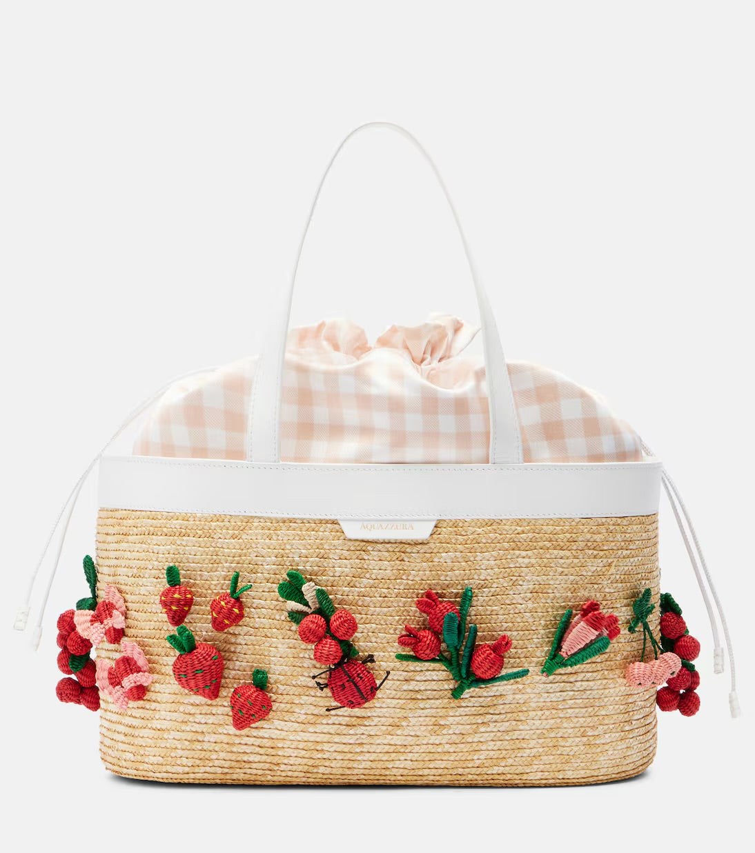 Aquazzura Botanica Medium Raffia Tote Bag