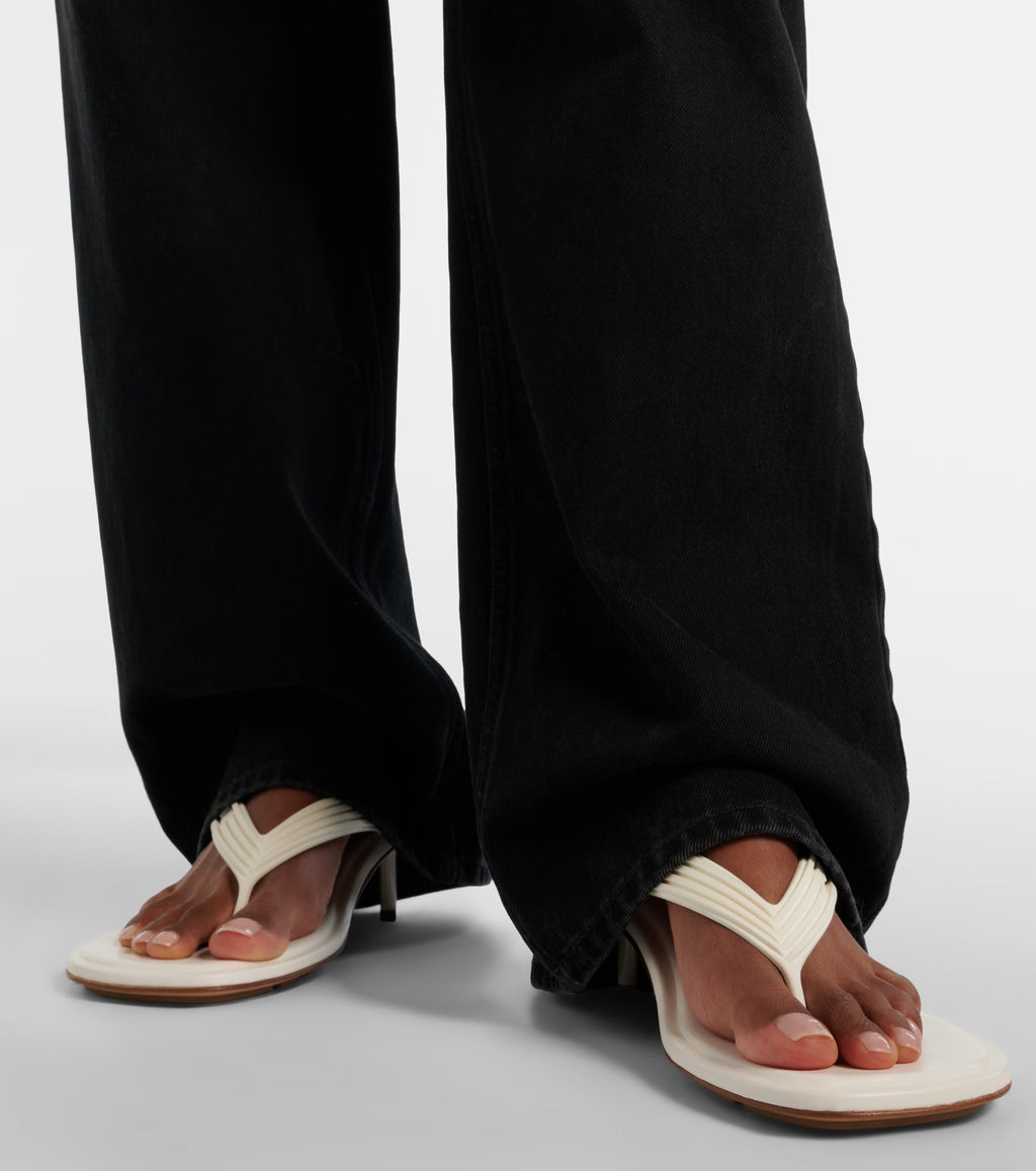 Bottega Veneta Sampieri Thong Sandals – White