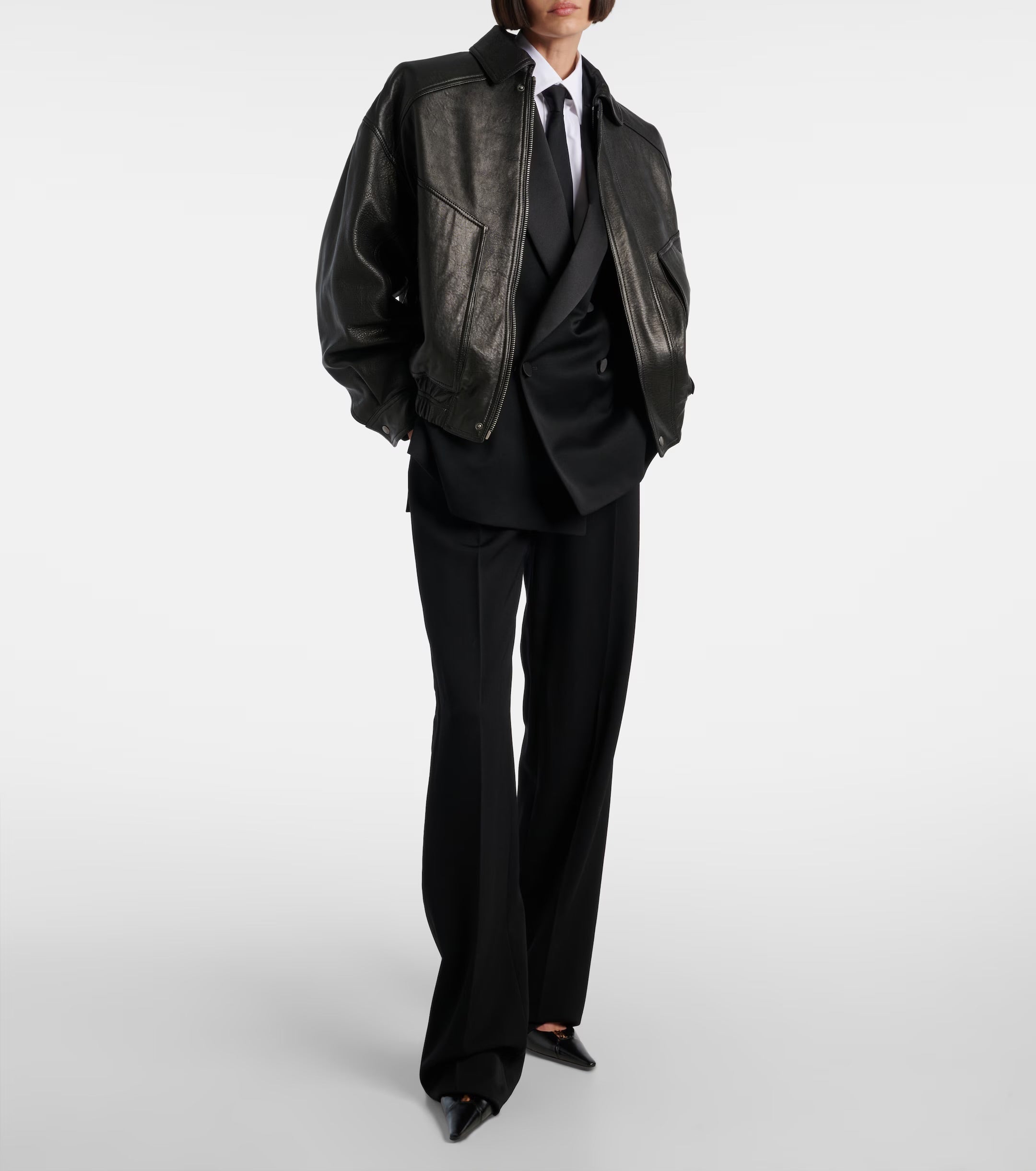 Saint Laurent Leather Bomber Jacket