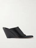 Christen 75 Stretch Leather Wedge Mules