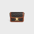 Céline Teen Triomphe Bag in Triomphe Canvas and Calfskin – Tan