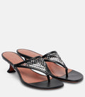Amina Muaddi Cameron 45 Crystal-Embellished Thong Sandals – Black