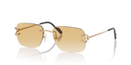 Cartier CT0330S Rimless Rectangle Sunglasses in Gold Metal with Yellow Gradient Lenses
