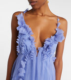 Zimmermann Como Asymmetric Floral-Appliqué Silk Minidress