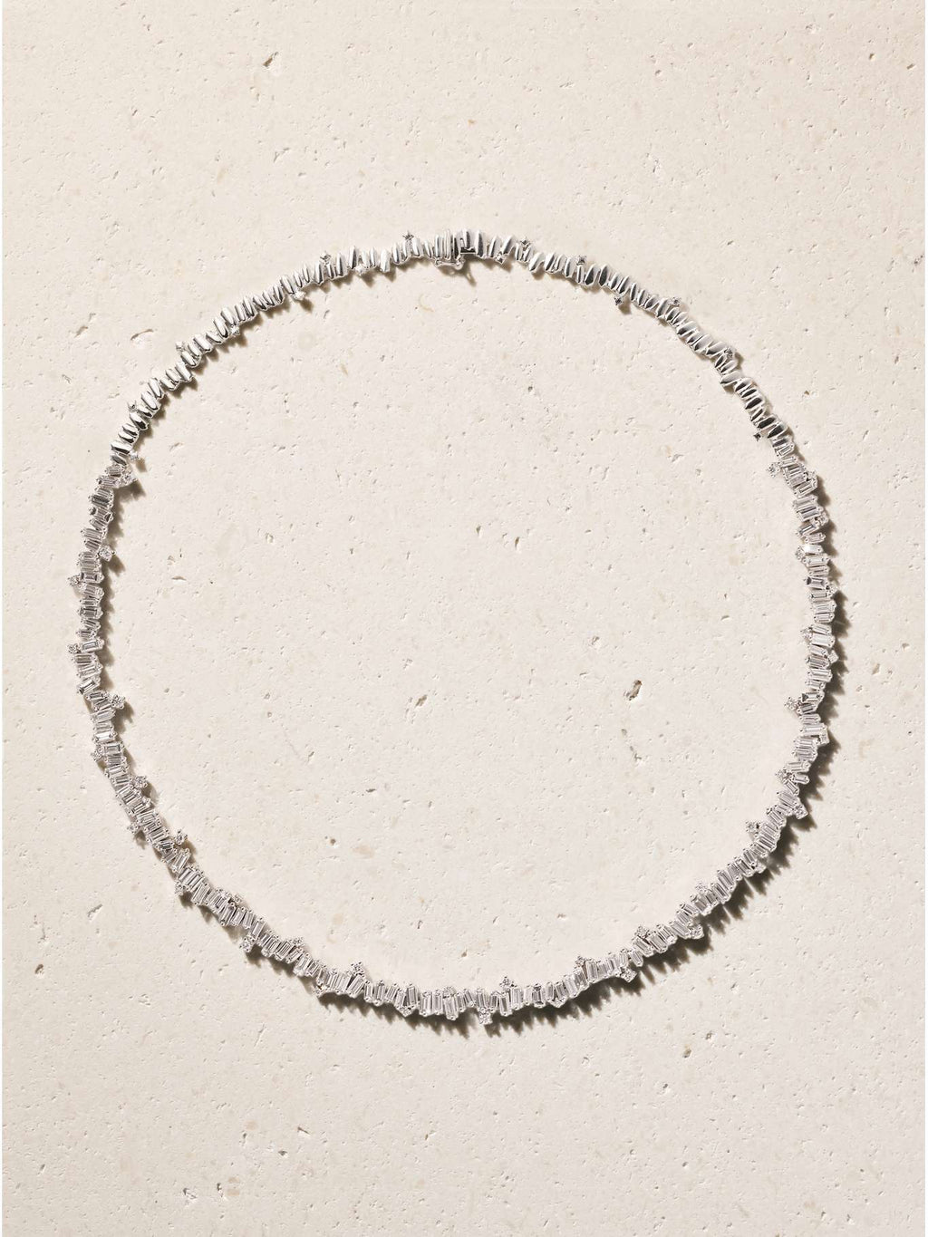 18-Karat White Gold Diamond Tennis Necklace
