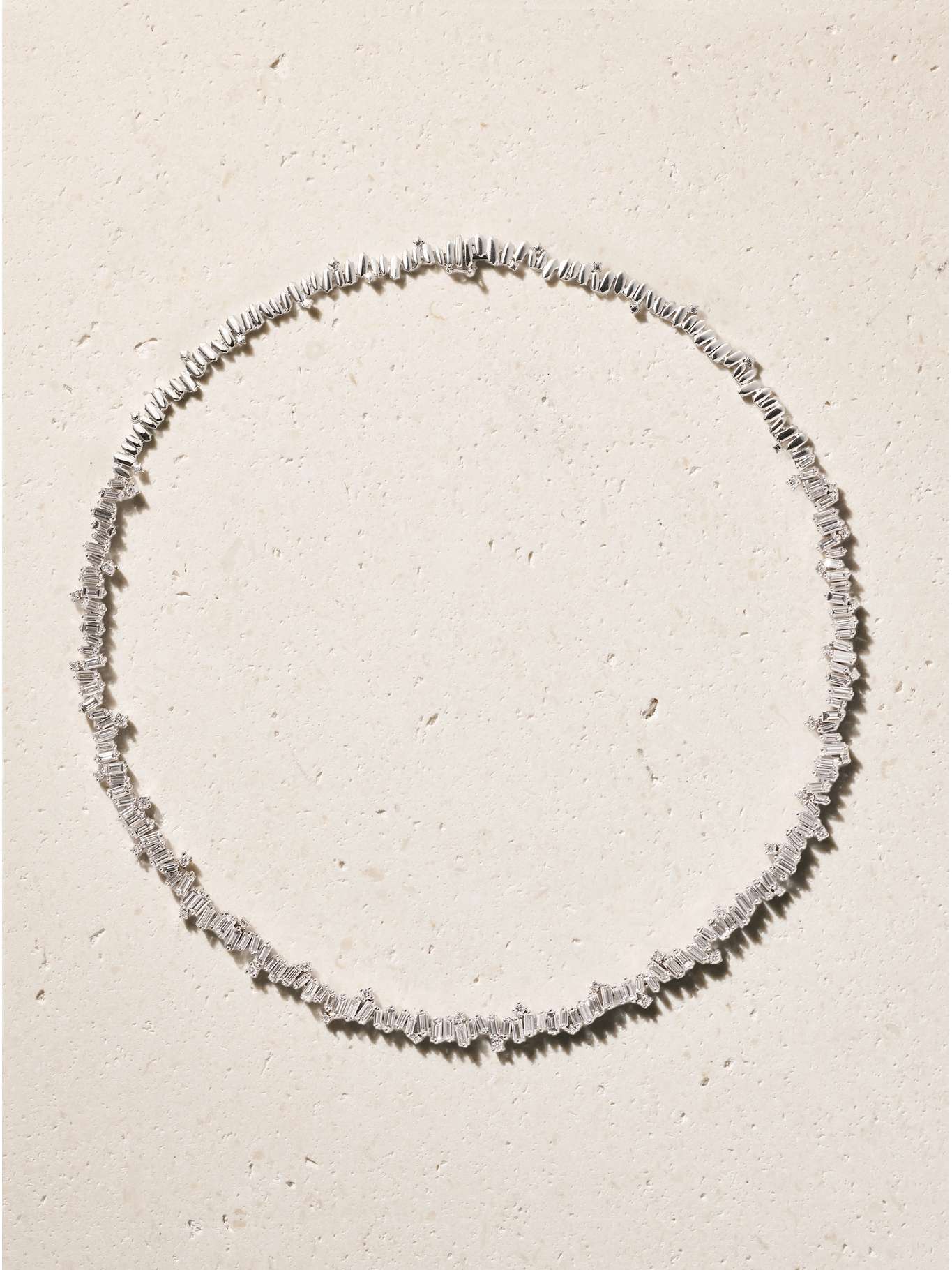 18-Karat White Gold Diamond Tennis Necklace