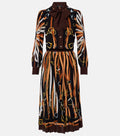 Gucci Printed Tie-Neck Silk Shirt Dress – Multicoloured
