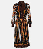 Gucci Printed Tie-Neck Silk Shirt Dress – Multicoloured