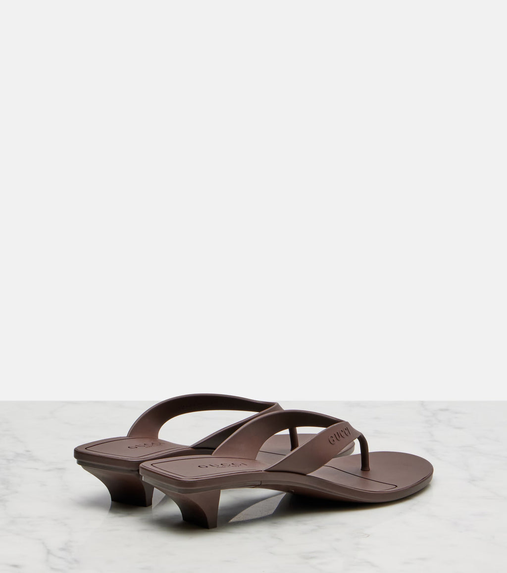 Gucci Vittoria Thong Sandals – Brown
